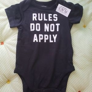 NWT "Rules Do Not Apply" bodysuit